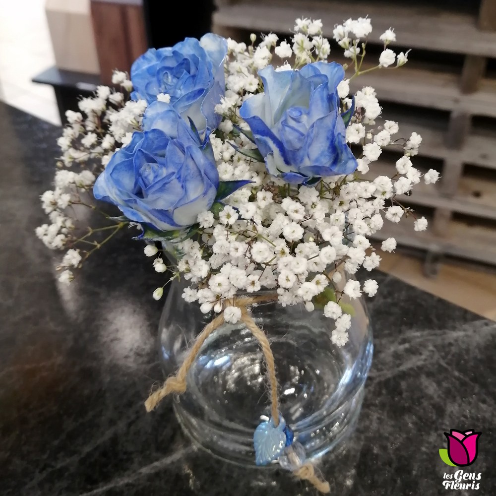 Bouquet blanc et bleu